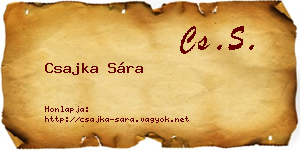 Csajka Sára névjegykártya