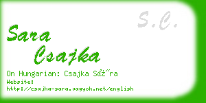 sara csajka business card
